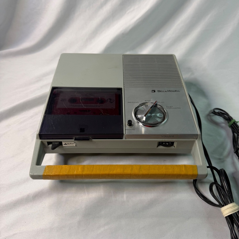 Bell & Howell 2393-L Portable Cassette Tape Recorder Player Vintage Gray Japan